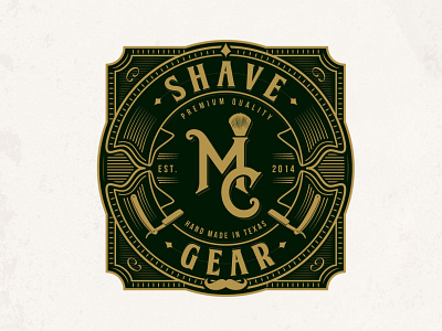 MC Shave Gear adobe illustrator beauty brand identity classic cosmetics elegant lotion monogram razor retro shaving soap sophisticated vintage