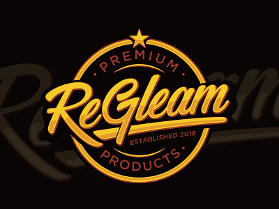 ReGleam adobe illustrator car wash classic cleaner cleaning elegant logo design luxury polish protector retro shine sophisticated star truck wash typography vintage