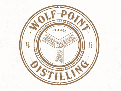 Wolf Point Distilling adobe illustrator berries chicago classic distilling elegant food and drink hand drawn logo design luxury sophisticated spirits symbol