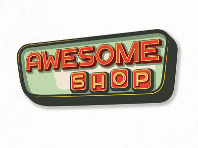 AwesomeShop adobe illustrator awesome classic logo design retro shop shopping sign street sign vintage