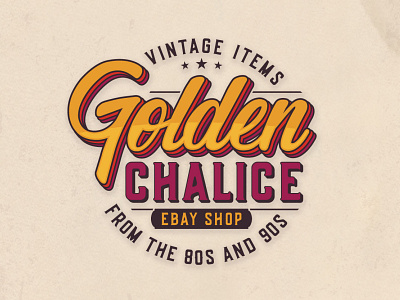 GOLDENCHALICE adobe illustrator classic ebay golden logo design retro shop typography vintage