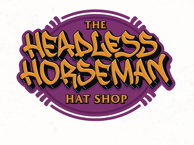 Headless Horseman Hat Shop adobe illustrator draw graffiti hat horseman retro street typography vintage