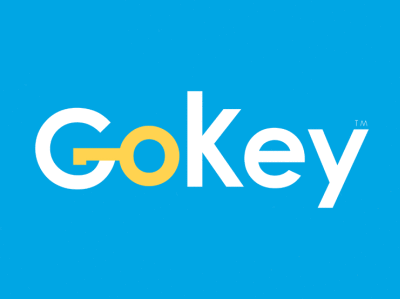 GoKey BC Back Fin branding design logo minimal security app typography web website