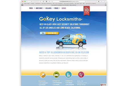 GoKey Locksmiths website brand design branding design gokey locksmiths webdesign website