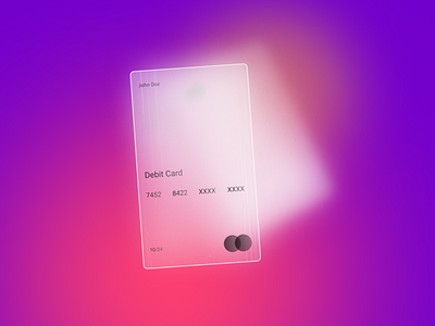 Glassmorphism - Debit Card 3d card 3d card effect 3d credit card 3d debit card business card card credit card debit card glass glass card glass credit card glass debit card glassmorphism glassmorphism card premium credit card premium debit card transparent card ui