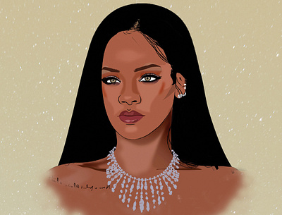 Rihanna illustration music portrait rihanna rnb singer