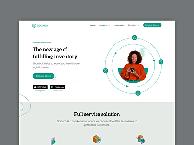 Shortbuk by Biddano animation design healthcare inventory management software landing page startup website design