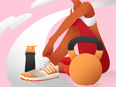 After A Good Workout Illustration creativeteam design designcompany fitness fitnessindustry gym health healthfitness illustration kettlebell sport wellness workout