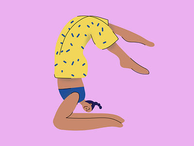 Happy Yoga Woman Illustration