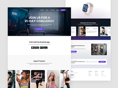 Homepage Design - Fitness App cardio exercise fitness fitnessindustry gym health healthandfitness homepage lifestyle muscle sport strength ui ux webdesign website design wellness