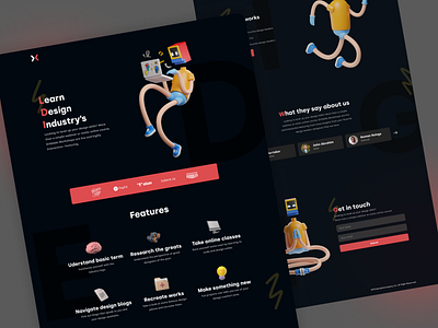 Landing Page UI 3d 999watt design graphic design icons illustration landing page logo red ui ux web