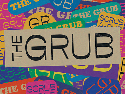 The Grub stickers typography