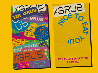 The Grub art direction card design typography
