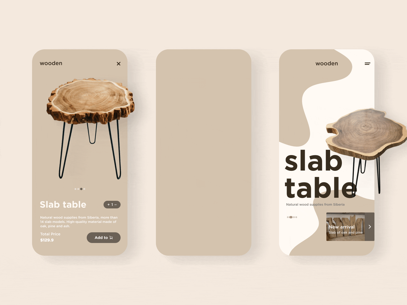 Mobile app wooden design illustration minimal mobile app mobile ui ui ux uxui vector webdesign