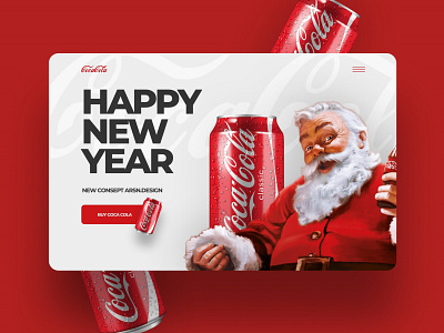 Happy New Year! coca cola design figma happy new year minimal photoshop santa clause ui ux uxui webdesign