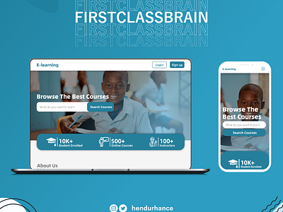 FirstClassBrain - Website Concept education illustration minimal product design typography ui uiux ux web website