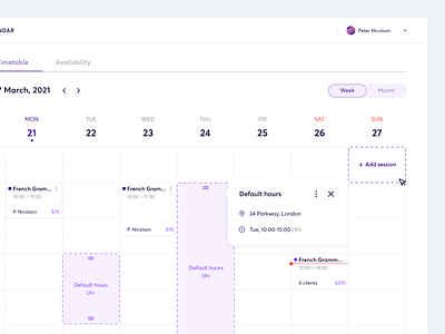 Calendar - VEI analytic calendar charts dashboard design ui ux