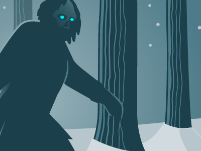 Whitefoot bigfoot blue game of thrones graphic illustration north snow wall white white walkers
