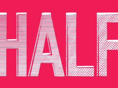 Half halftone lettering rough stamp type