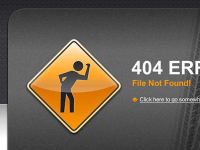 Roadsign 404 design error fireworks graphic highway icon looking page person road sign texture