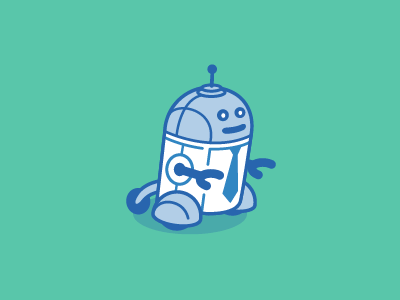 Jumpbot blue bot business character jump robot