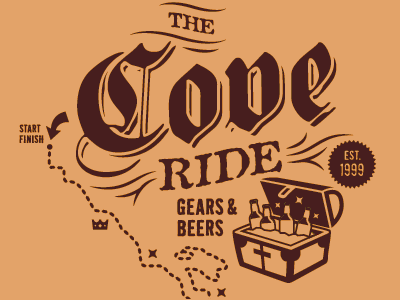 Cove Ride beer bicycle cove gears group ride strava treasure