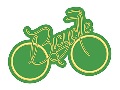 Bicycle bike cruiser townie typogaphy