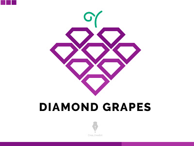 Diamond Grapes branding diamond grapes flat grapes graphic design icon illustration illustrator logo logotype minimal typography vector
