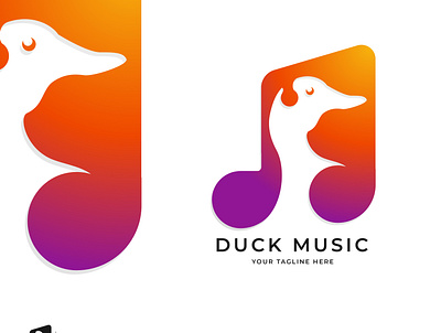 Duck Music Logo branding duck duck logo flat illustrator logo logo design logos logotype minimal music music logo musiclove ui ux