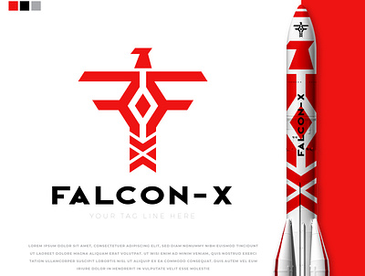 Falcon X Logo bird logo branding f logo falcon falcon logo flat icon illustrator logo logotype minimal mockup space bird logo space logo typography vector