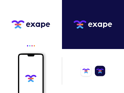 Exape - Logo Design abstract logo agency brand identity branding business logo colorful company creative e letter logo flat logo graphic design illustration logo design minimal minimalist logo modern logo monogram