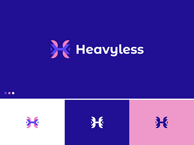 Heavyless - Logo Design abstract logo brand identity branding creative fitness flat logo graphic design h letter logo illustration logo design minimal minimalist logo modern logo monogram professional sport