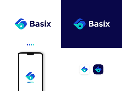 Basix Logo Design abstract logo app b letter logo brand brand identity branding creative flat logo graphicdesign icon illustration logo logo design six typography