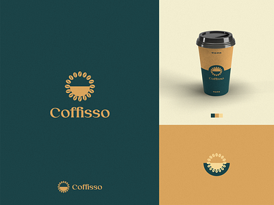 Coffisso - Logo Design Update brand identity branding coffee bean coffee cup coffee shop coffee stand creative design graphicdesign icon identity illustration logo logo design logodesign mobile print sun typography