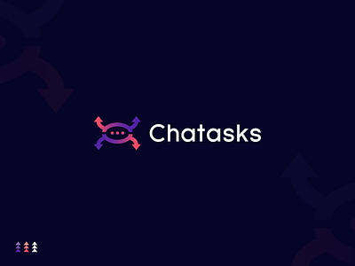 Chatasks -Logo Design app brand identity branding chat creative design flat logo gradient graphicdesign icon illustration logo modern logo overlay typography ui