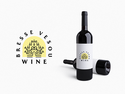 Bresse Vesou Wine brand identity branding castle creative design graphicdesign illustration leaf logodesign logos minimal symbol typography vector web wine wine label