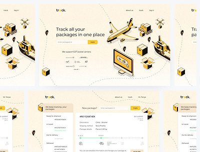 trck - track all your packages in one place app delivery design package parcel post track ui ux