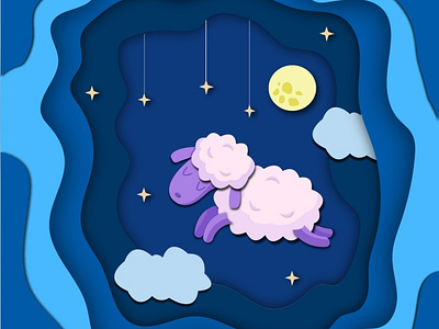 Sleep for sheep illustration illustrator vector