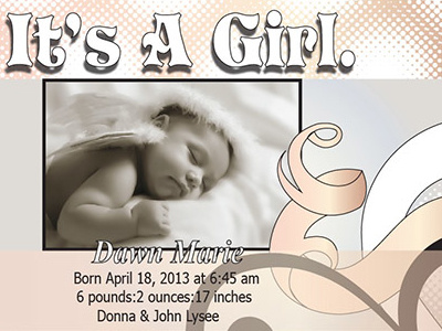 Birth Announcement annoucement design graphic maximal print