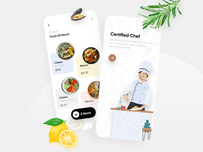 Home Chef Recipe app UI Design app chef dailyui design dishes food app food illustration food recipes foodie free freelance illustration light colors mobile app recipe splash ui ui design uiux ux