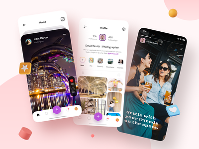 Social feed mobile app design - UI/UX Design