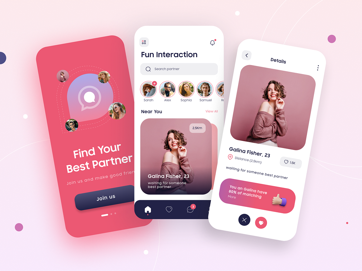 Find your perfect partner - Dating app by Tehneat Nawaz on Dribbble