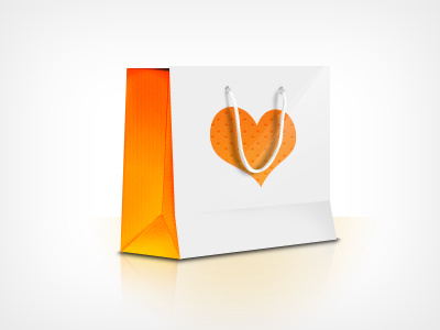 Bag bag heart icon orange