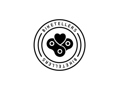 Biketellers bicycle bike heart hipster logo