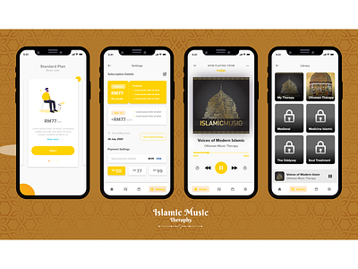 Islamic Music Therapy mobile app design ui ux