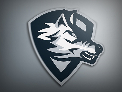 Wolf logo cold esport gaming ice logo sharp shield snow sport team wolf