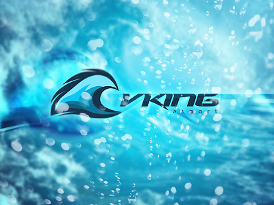 Vking eSport logotype blue curve esport gaming ocean sea sharp water wave