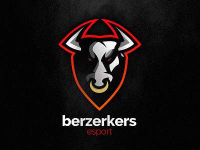 Berzerkers eSport agressive berzerker bull bzk cow esport gaming horn logo mascot