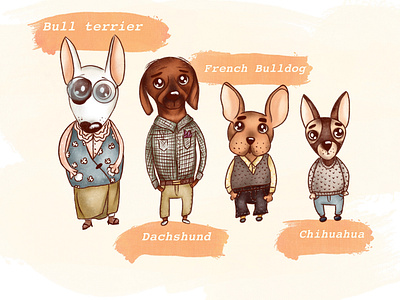 Cute dogs illustration