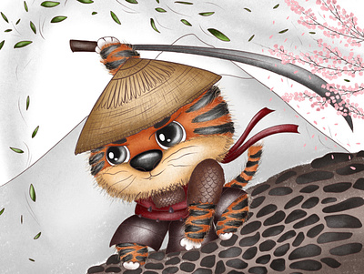 Tiger samurai animation art artist artwork book illustration branding character children design drawing graphic design illustration illustrator tiger ui